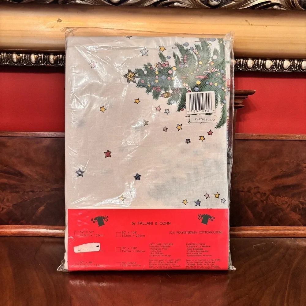 Nikko‎ Christmastime Tablecloth 60x84 Christmas Tree Toys Holiday NIP